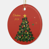 Klassiek prettig kerstfeest keramisch ornament (Links)