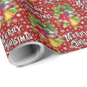 Klassiek "Prettig Kerstfeest" Kerstdagen Inpakpapi Cadeaupapier (Rol Hoek)