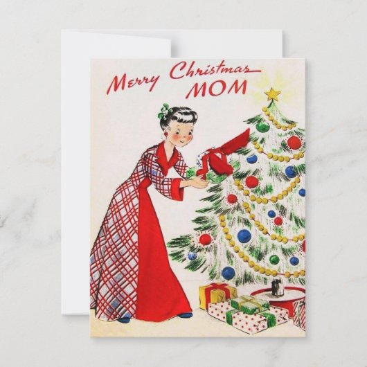 Klassiek Prettig Kerstfeest Mama Feestdagenkaart (Voorkant)