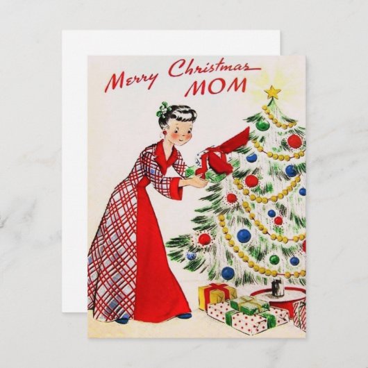 Klassiek Prettig Kerstfeest Mama Feestdagenkaart (Voorkant / Achterkant)