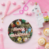 Klassiek 'Prettig Kerstfeest!' Papieren bord (Feest)