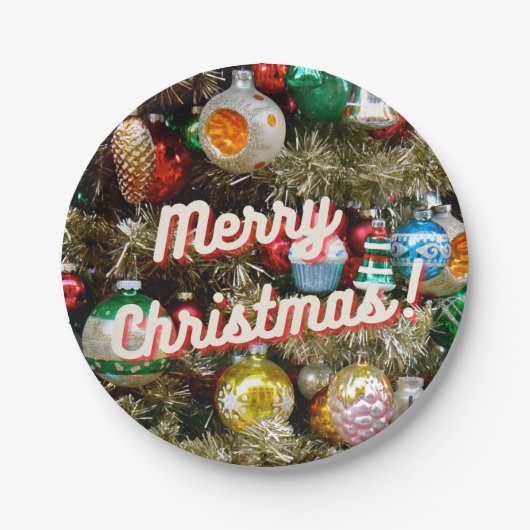 Klassiek 'Prettig Kerstfeest!' Papieren bord (Voorkant)