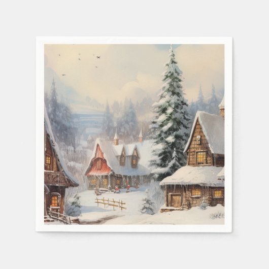 Klassiek Prettig Kerstfeest Servet (Voorkant)