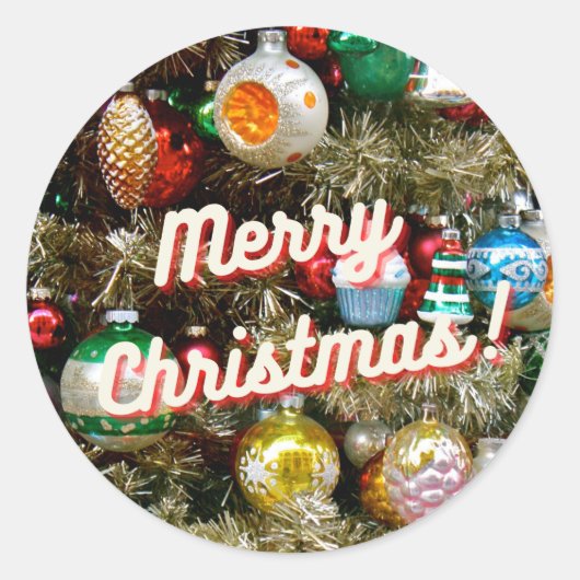 Klassiek Prettig Kerstfeest! Sticker (Voorkant)