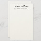 Klassiek Professioneel Creatief Effen Zwart Wit Briefpapier (Voorkant / Achterkant)