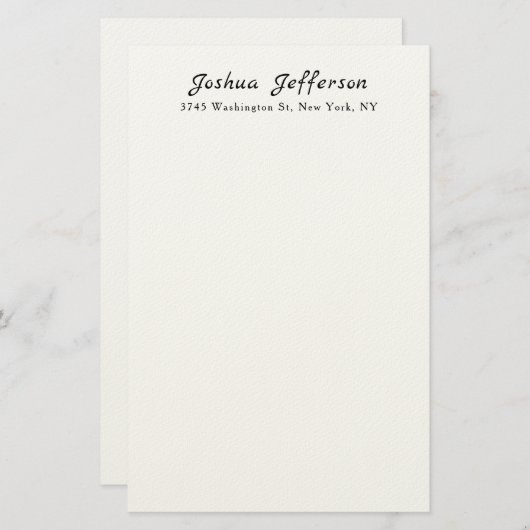 Klassiek Professioneel Creatief Effen Zwart Wit Briefpapier (Voorkant / Achterkant)