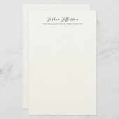 Klassiek Professioneel Creatief Effen Zwart Wit Briefpapier (Voorkant / Achterkant)