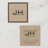 Klassiek professioneel monogram vierkante visitekaartje (Voorkant / Achterkant)