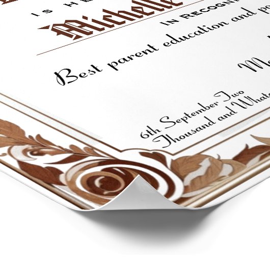 Klassiek Professioneel nep diploma certificaat Poster (Hoek)