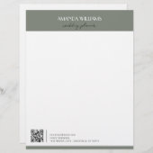 Klassiek professioneel QR code gras Briefhoofd (Voorkant / Achterkant)