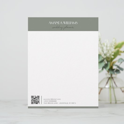 Klassiek professioneel QR code gras Briefhoofd (Staand voorkant)