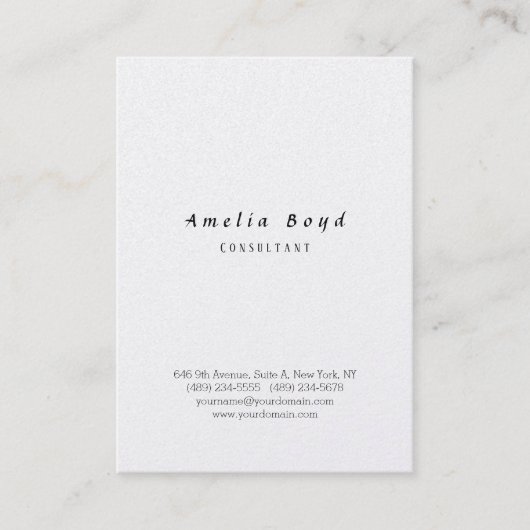  klassiek professioneel stijlvol minimalistisch visitekaartje (Voorkant)