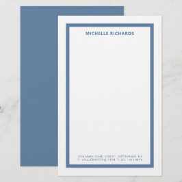 Klassiek professioneel stoffig blauwe rand briefpa briefpapier