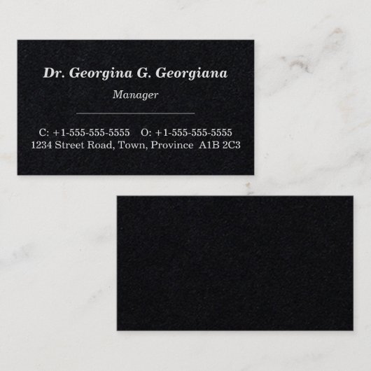 Klassiek,  professioneel Visitekaartje (Voorkant / Achterkant)