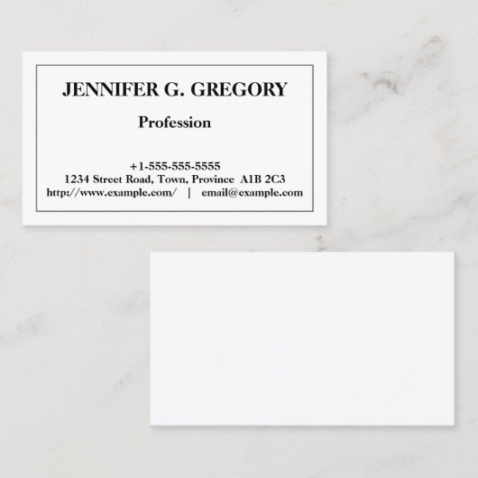 Klassiek professioneel Visitekaartje (Voorkant / Achterkant)