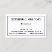 Klassiek professioneel Visitekaartje (Voorkant)