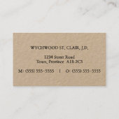 Klassiek professioneel Visitekaartje (Achterkant)