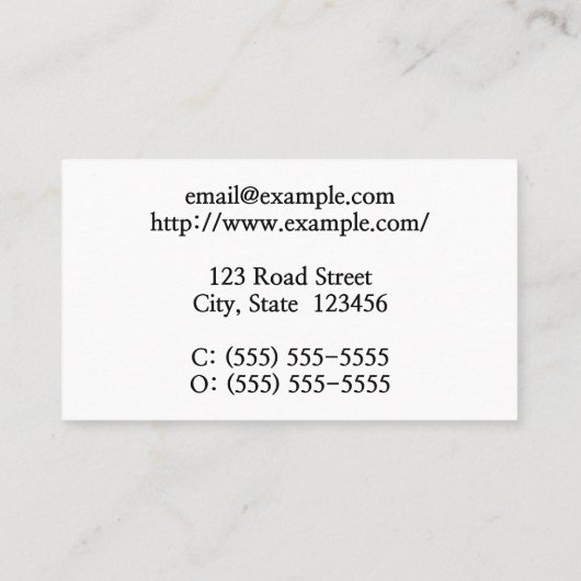 Klassiek,  professioneel Visitekaartje (Achterkant)