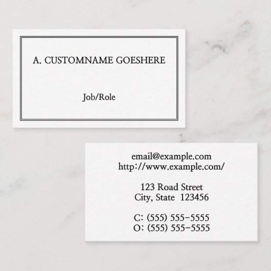 Klassiek,  professioneel Visitekaartje (Voorkant / Achterkant)