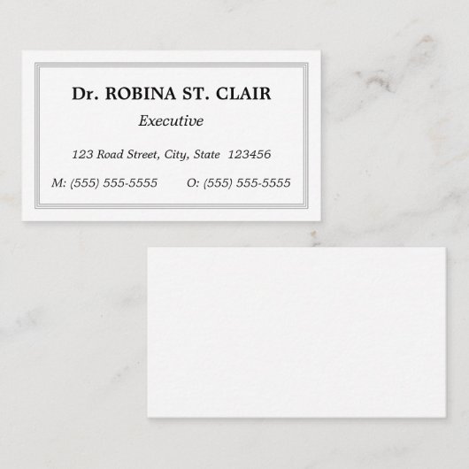 Klassiek,  professioneel Visitekaartje (Voorkant / Achterkant)