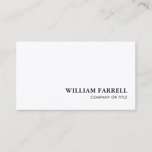 Klassiek Professioneel Zwart Wit Visitekaartje (Voorkant)