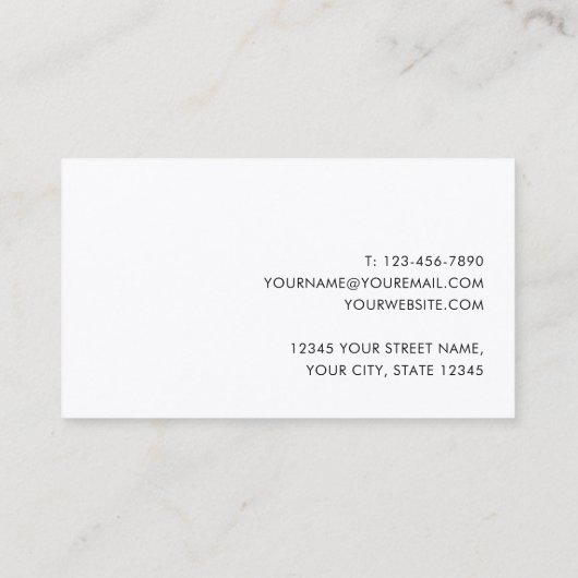 Klassiek Professioneel Zwart Wit Visitekaartje (Achterkant)