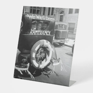 Klassiek Prohibitie Bier, Jaargang 1930, Bar kunst Reclamebord Met Voetstuk