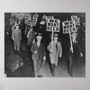 Klassiek Prohibitie Bier, We Willen Bier, Bier kun Poster