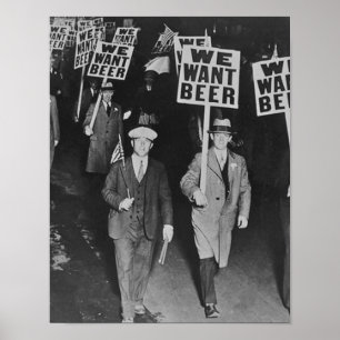 Klassiek Prohibitie Bier, We Willen Bier, Bierkuns Poster