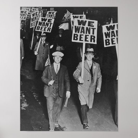 Klassiek Prohibitie Bier, We Willen Bier, Bierkuns Poster (Voorkant)