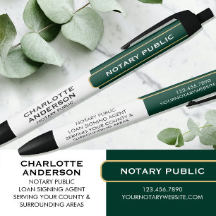 Klassiek promotiegeschenk voor notarissen in groen zwarte inkt pen
