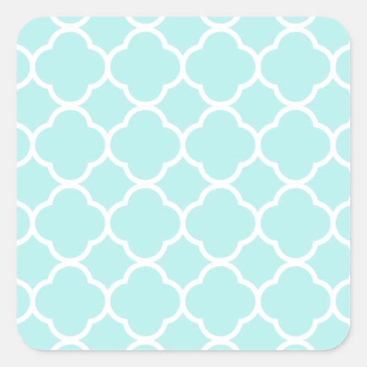 Klassiek Quatrefoil Marokkaans Patroon Vierkante Sticker (Voorkant)