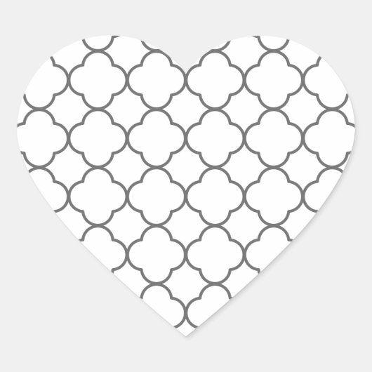 Klassiek Quatrefoil-patroon Hart Sticker (Voorkant)