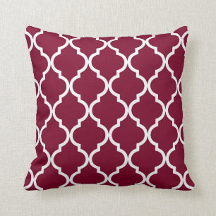 Klassiek quatrefoliepatroon in Cranberry Red Kussen