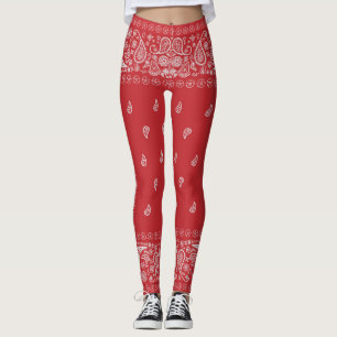 Klassiek Red Paisley Bandana-ontwerp Leggings