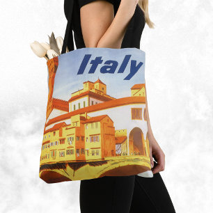 Klassiek Reizen Florence Firenze Italië Brug Rivie Tote Bag