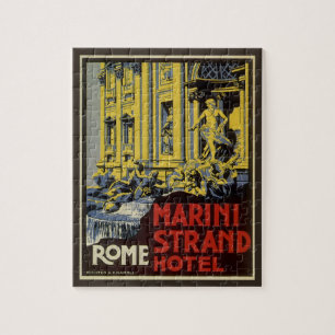 Klassiek reizen, Marini Strand Hotel, Rome, Italië Legpuzzel