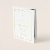 Klassiek Religieus Doopprogramma Goud Folie Kaarten (Voorkant)