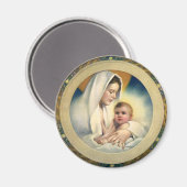 Klassiek Religieus Kerstfeest, Madonna en Kind Magneet (Voorkant / Achterkant)