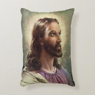 Klassiek religieus, portret van Jezus Christus met Accent Kussen
