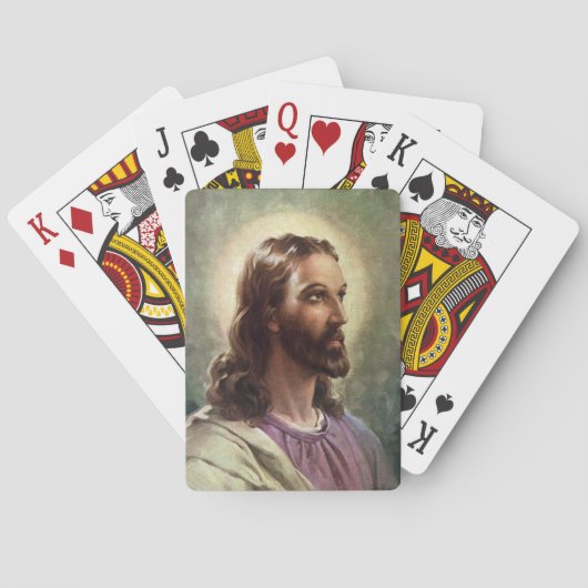 Klassiek Religieus, Portret van Jezus Christus met Pokerkaarten (Achterkant)