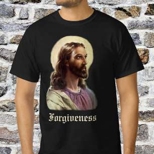 Klassiek religieus, portret van Jezus Christus met T-shirt