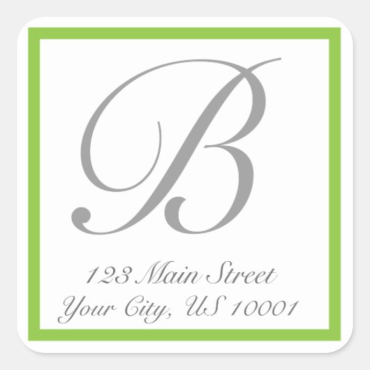 Klassiek retouradres-label vierkante sticker (Voorkant)