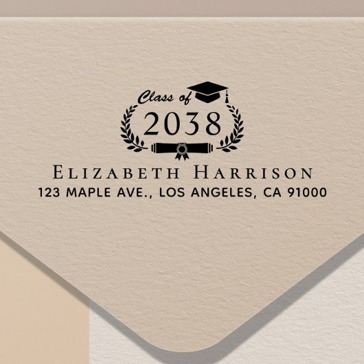 Klassiek retouradres voor afstuderen zelfinktende stempel