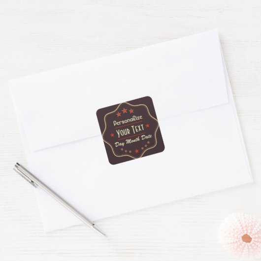 Klassiek Retro Aangepaste Tekst Label (Envelop)