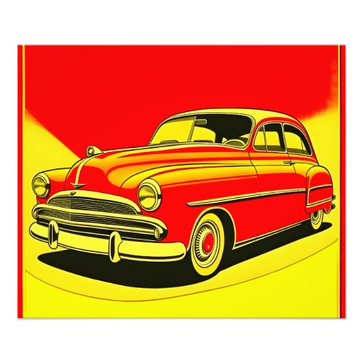 Klassiek retro auto poster (Voorkant)
