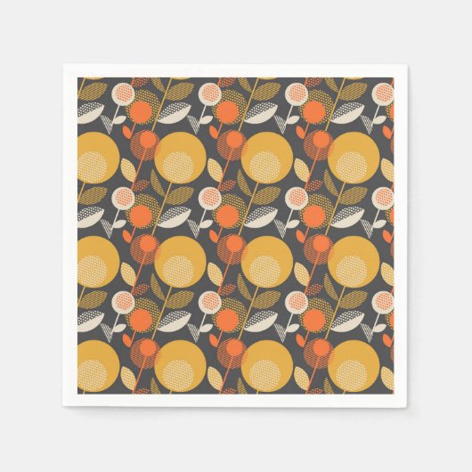 Klassiek retro bloemenpatroon servet (Voorkant)