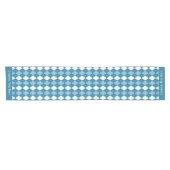Klassiek Retro Blue Argyle Diamond Patroon Korte Tafelloper (Horizontaal)