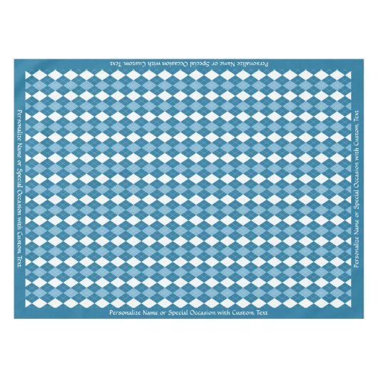 Klassiek Retro Blue Argyle Diamond Patroon Tafelkleed (Voorkant (Horizontaal))
