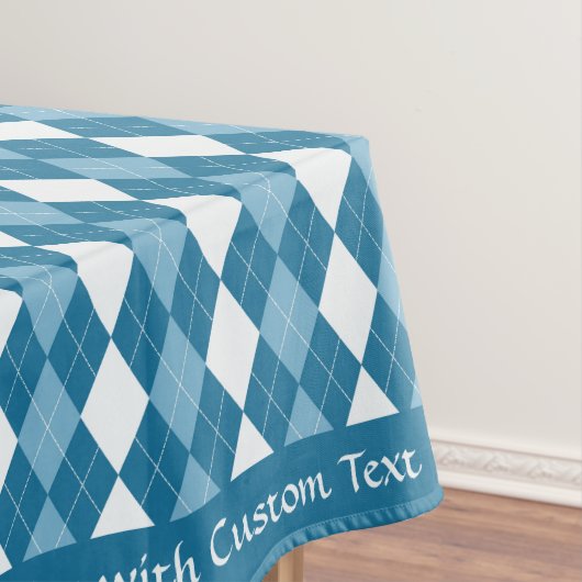Klassiek Retro Blue Argyle Diamond Patroon Tafelkleed (Voorbeeld)